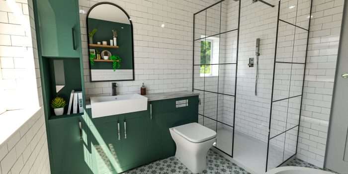 3D design and 3D rendering of a bathroom project from LUXE3D