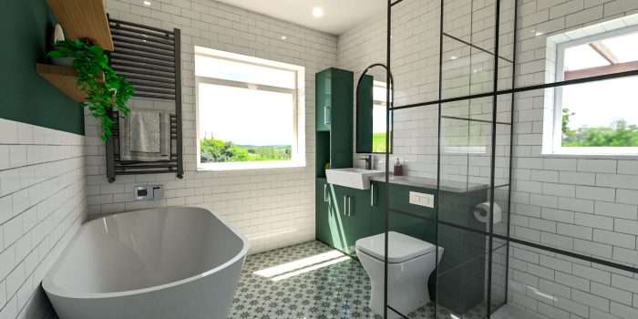 3D design and 3D rendering of a bathroom project from LUXE3D