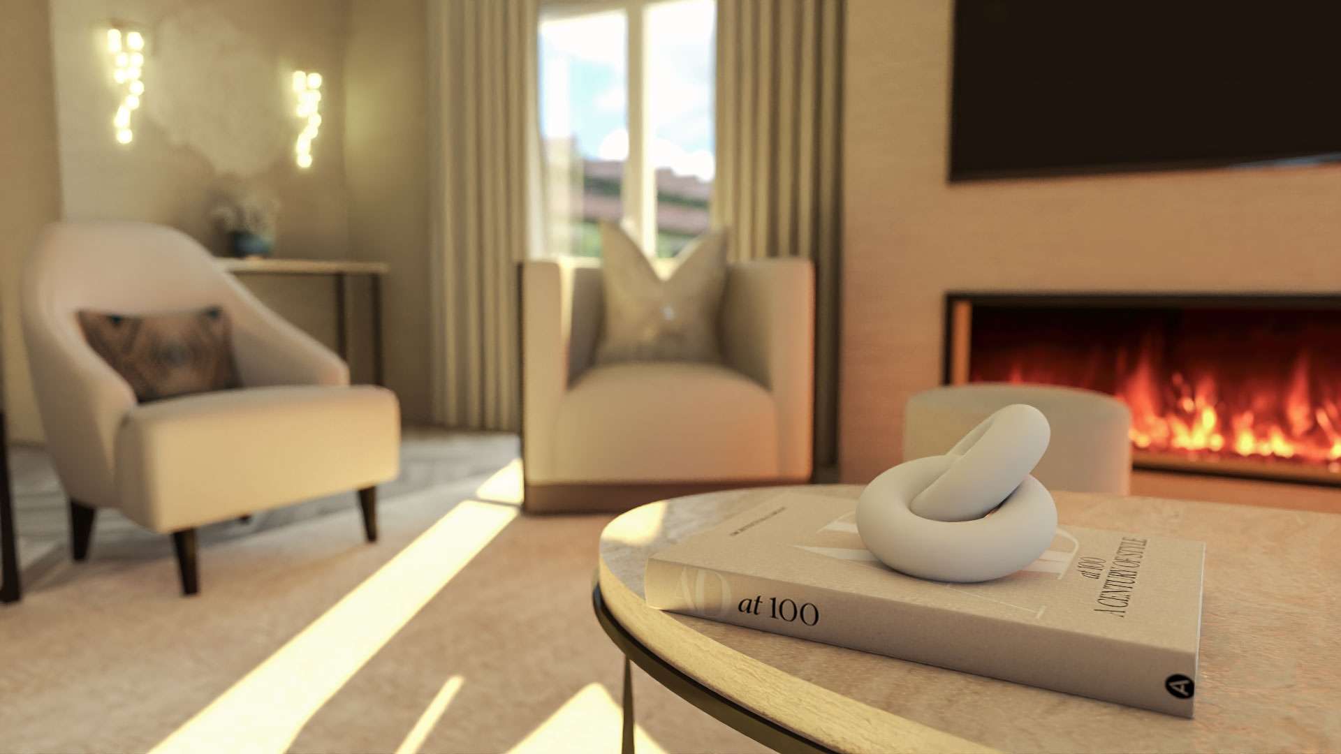 Living Room 3D Rendering by Luxe3D